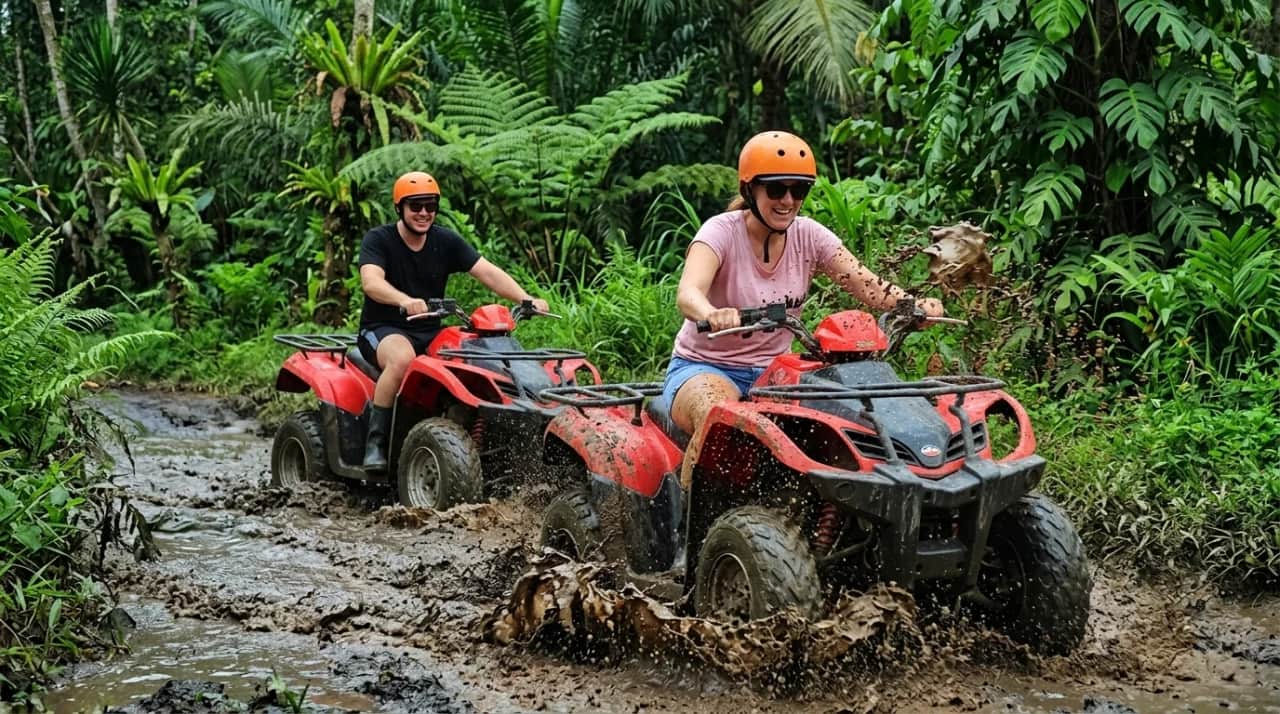 ATV in Bali Ubud: Quad Bike Tour with Waterfall & Gorilla Cave (Single & Tandem)