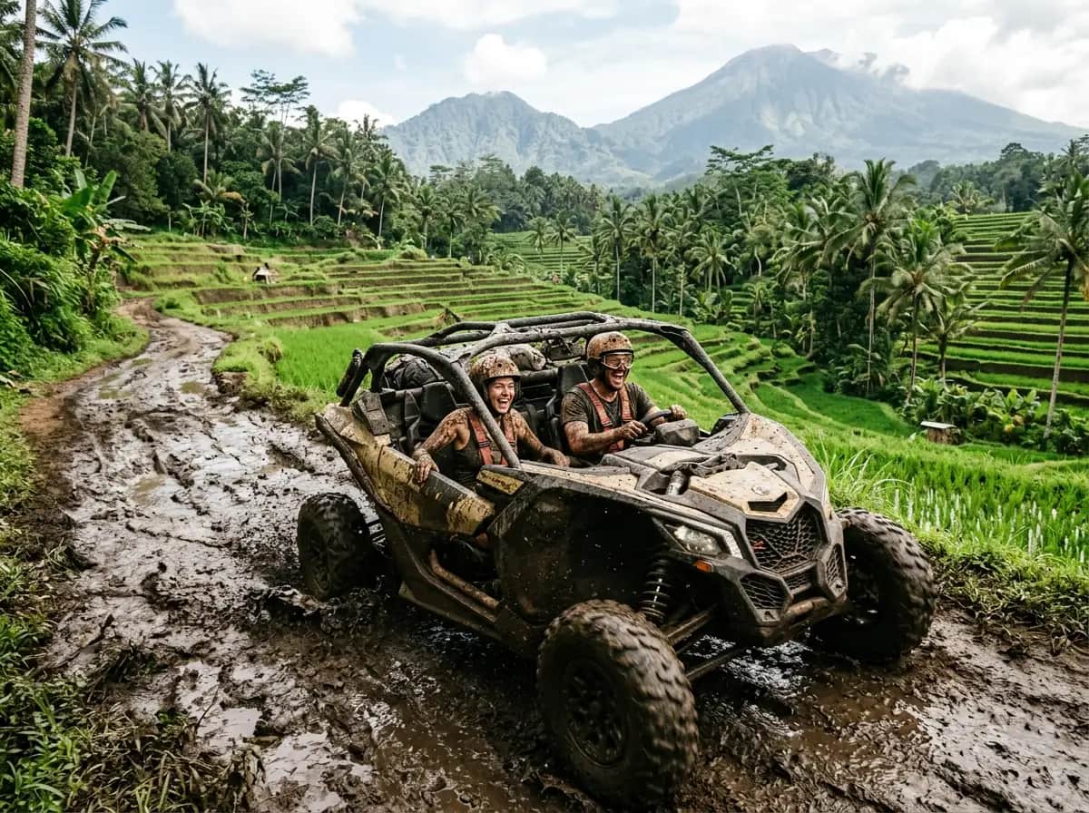 Bali Jungle Buggy UTV Adventure: Roll Cage Mud Drifts & Rainforest Circuit (Single & Tandem)